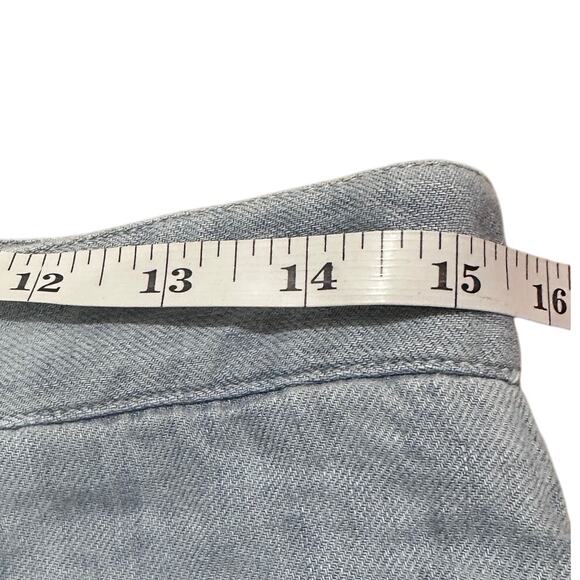 TWP Hemp Wide Leg High Waist Women's Tiny Dancer Light Blue Denim Jeans, 6 - Picture 5 of 9